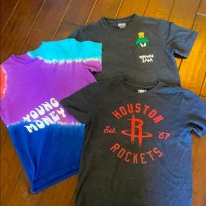 3 Men’s Small tshirts - NBA, A/E, SpaceJam